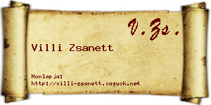 Villi Zsanett névjegykártya